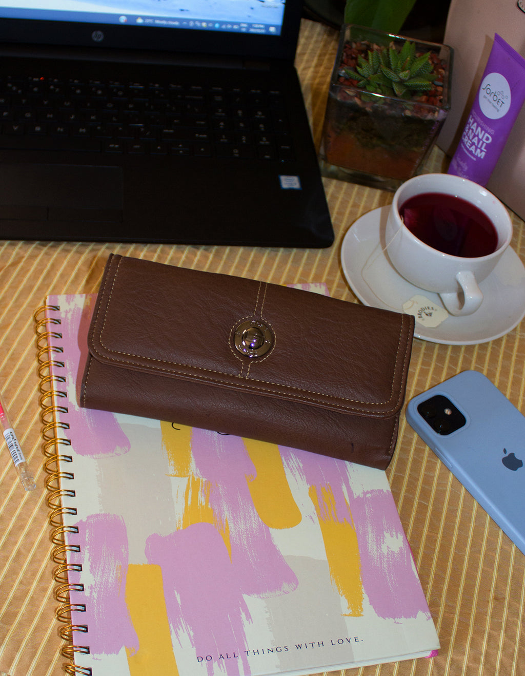 Fino 33-765 Faux Leather Elegant Long Card Holder Purse