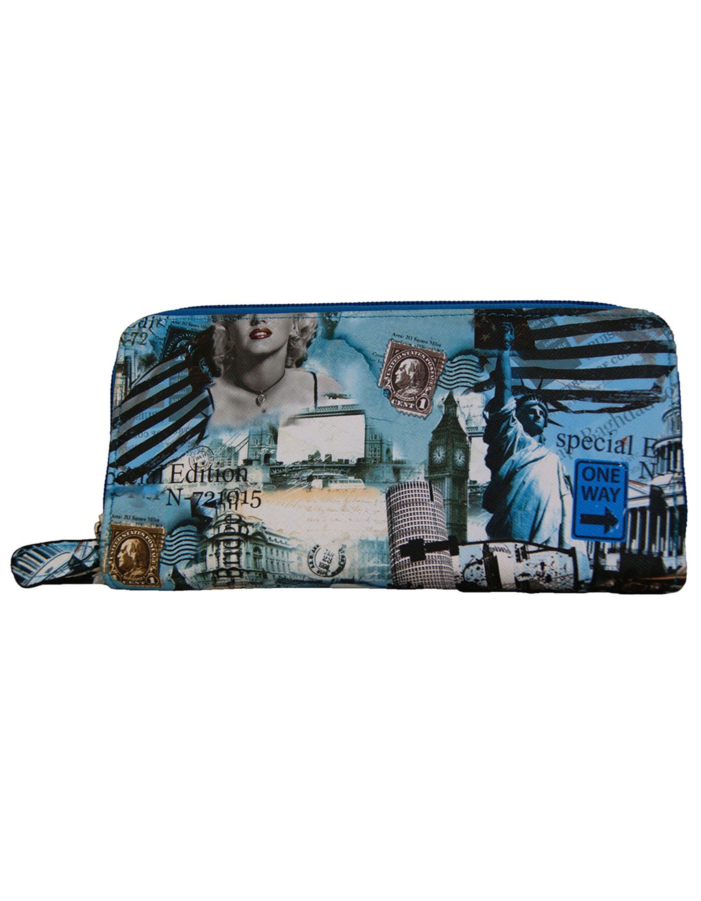 Fino 505-798BU Faux Leather Grab & Go All in 1 Purse with Cellphone Pouch