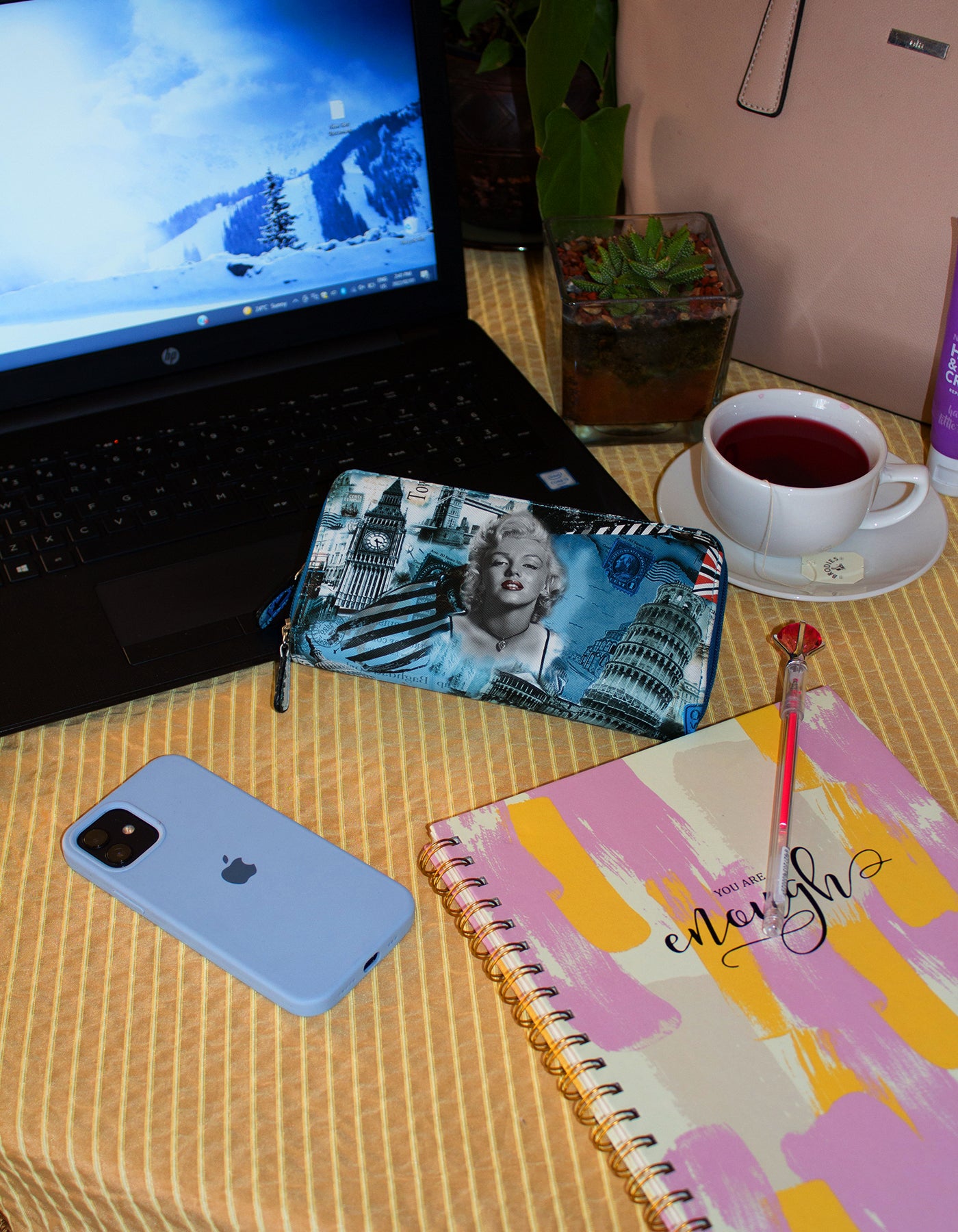 Fino 505-798BU Faux Leather Grab & Go All in 1 Purse with Cellphone Pouch