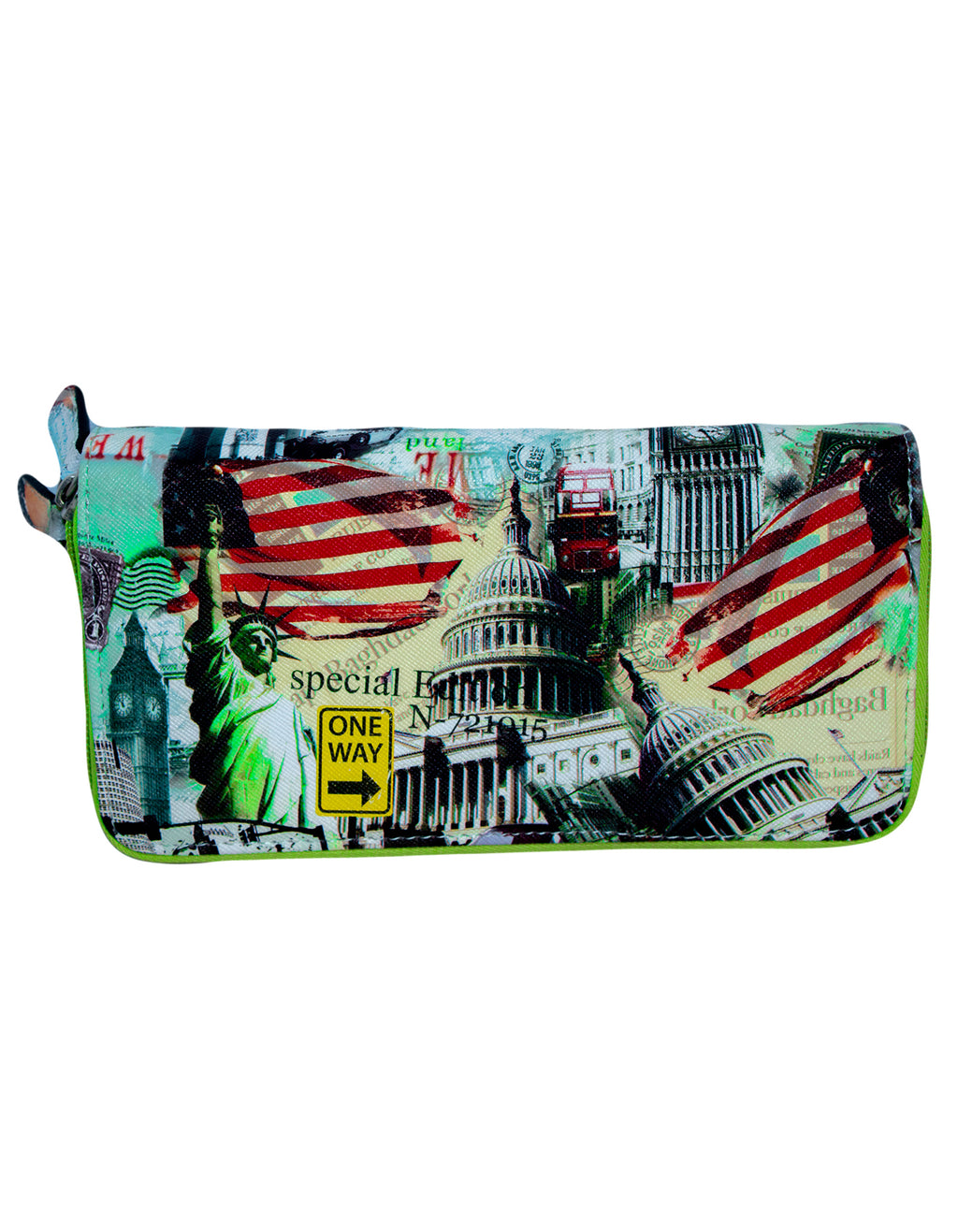 Fino 505-798GN Faux Leather Grab & Go All in 1 Purse with Cellphone Pouch