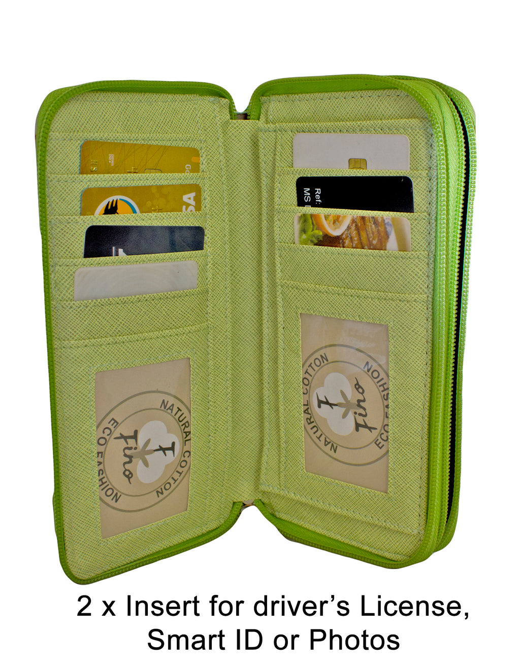 Fino 505-798GN Faux Leather Grab & Go All in 1 Purse with Cellphone Pouch