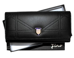 Fino 51125 Tri-Fold Faux Leather Purse with Cell Phone Compartment Holder and Gift Box