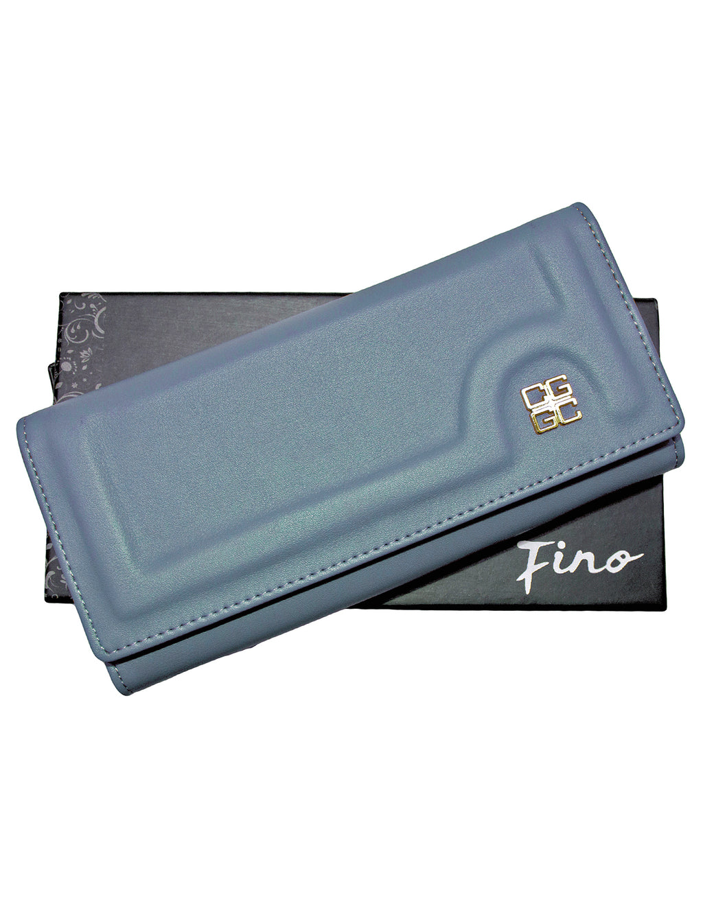 Fino 51144 Tri-Fold Faux Leather Purse with Cell Phone Compartment Holder and Gift Box
