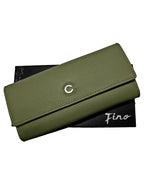 Fino 51169 Tri-Fold Faux Leather Purse with Cell Phone Compartment Holder & Gift Box