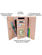 Fino 51169 Tri-Fold Faux Leather Purse with Cell Phone Compartment Holder & Gift Box