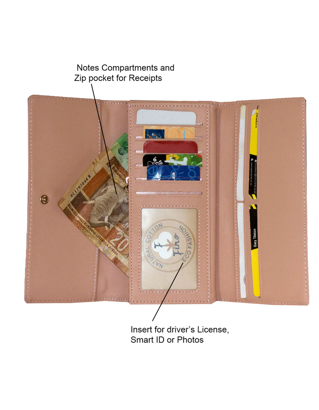 Fino 51169 Tri-Fold Faux Leather Purse with Cell Phone Compartment Holder & Gift Box