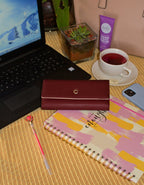 Fino 51169 Tri-Fold Faux Leather Purse with Cell Phone Compartment Holder & Gift Box