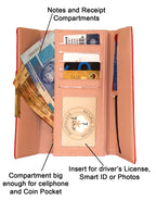 Fino 51173 Faux Leather Elegant Purse with Cell Phone Compartment Holder & Gift Box