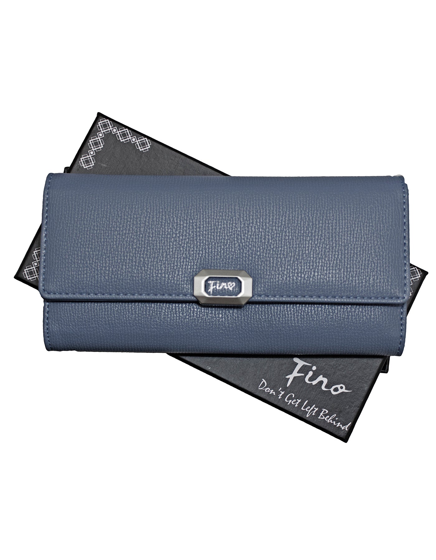 Fino 51333 Tri-Fold Faux Leather Cell Phone Compartment Purse with Box