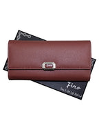 Fino 51333 Tri-Fold Faux Leather Cell Phone Compartment Purse with Box