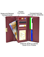 Fino 51333 Tri-Fold Faux Leather Cell Phone Compartment Purse with Box