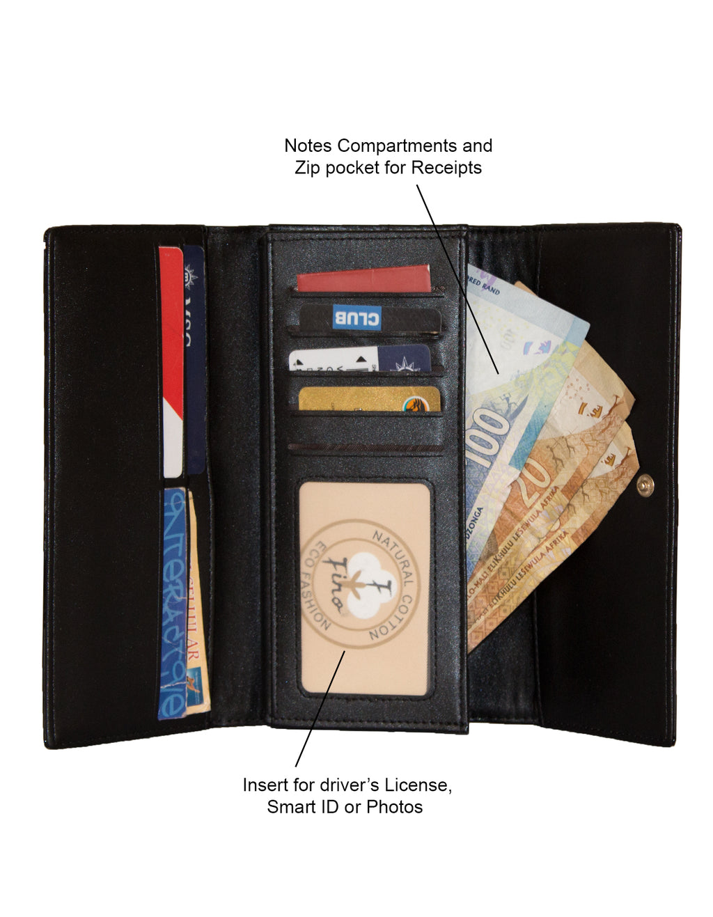 Fino 51334 Elegant Faux Leather Purse with Cell Phone Compartment Holder and Gift Box