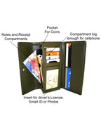 Fino 51334 Elegant Faux Leather Purse with Cell Phone Compartment Holder and Gift Box