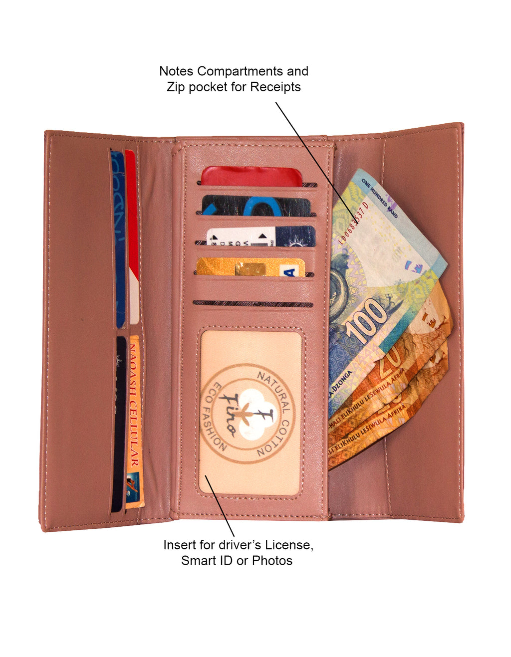 Fino 51334 Elegant Faux Leather Purse with Cell Phone Compartment Holder and Gift Box