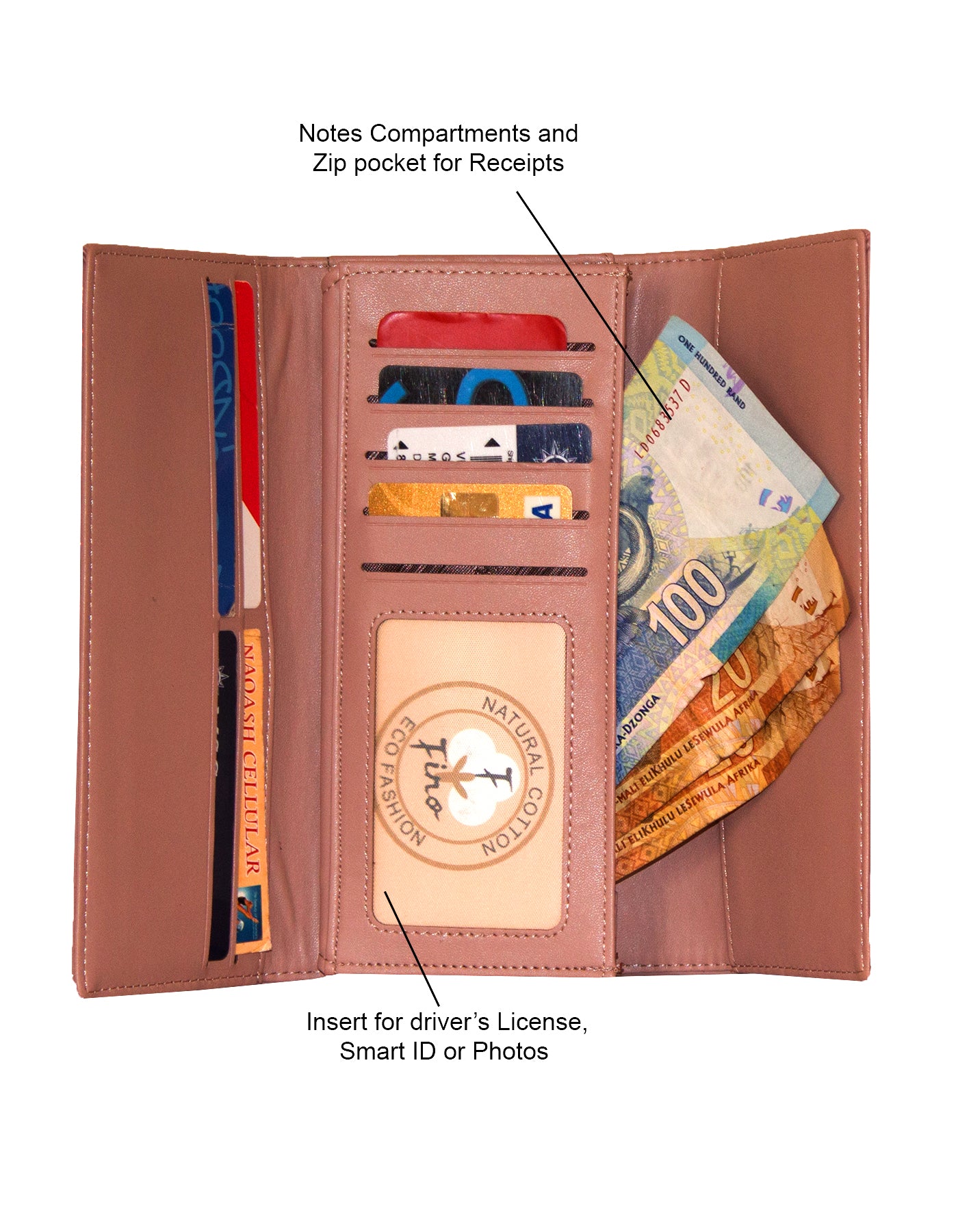 Fino 51334 Elegant Faux Leather Purse with Cell Phone Compartment Holder and Gift Box