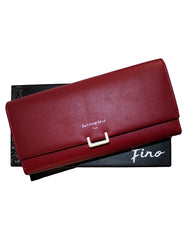 Fino 5619 Tri-Fold Faux Leather Purse with Cellphone Pouch & Box