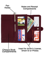Fino 569-765 Elegant & Shiny Faux Leather Long Card Holder Purse