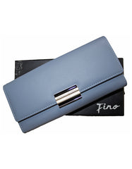 Fino 5696 Flap Over Faux Leather Purse with Cellphone Pouch & Box
