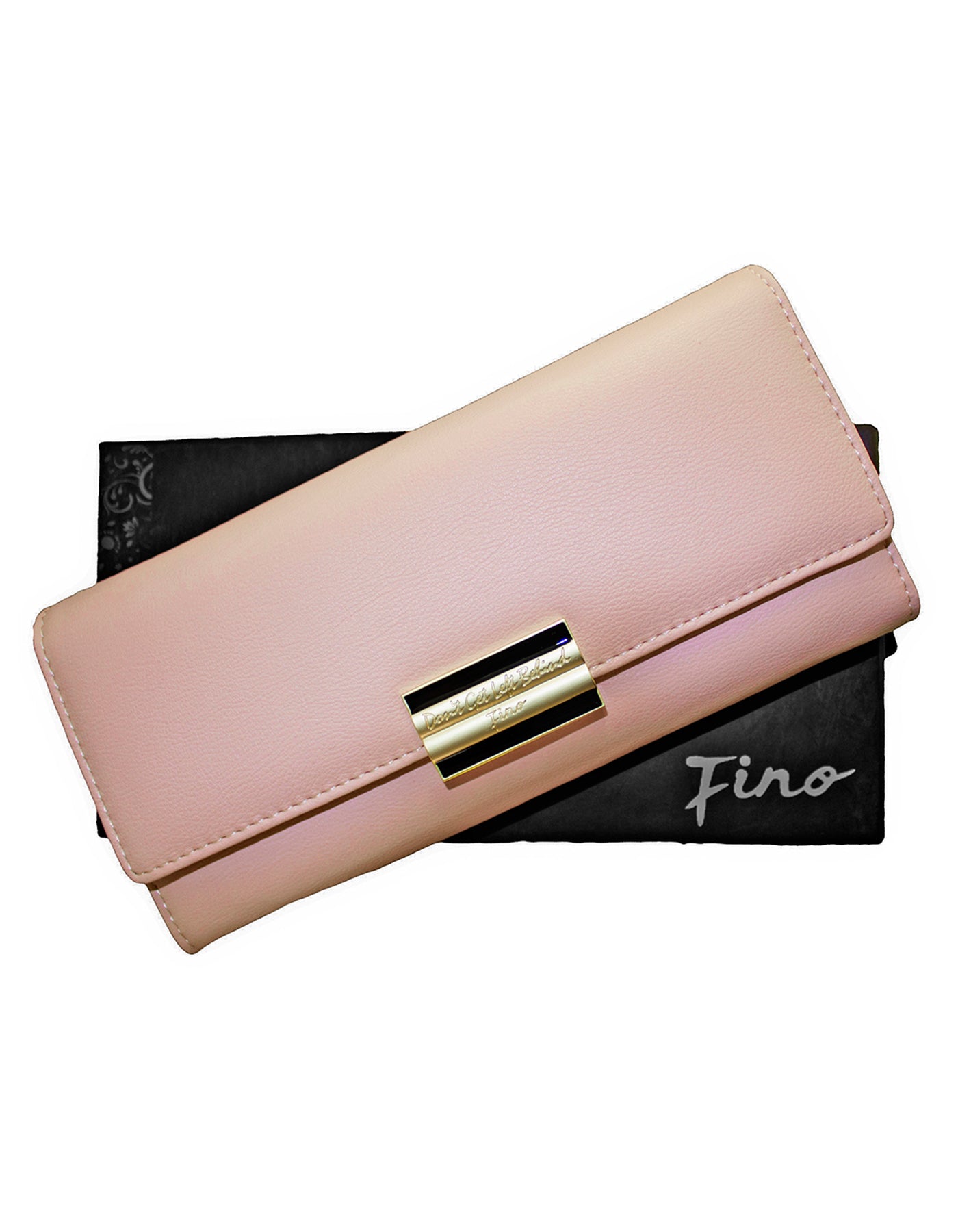 Fino 5696 Flap Over Faux Leather Purse with Cellphone Pouch & Box