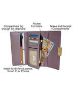 Fino 5696 Flap Over Faux Leather Purse with Cellphone Pouch & Box