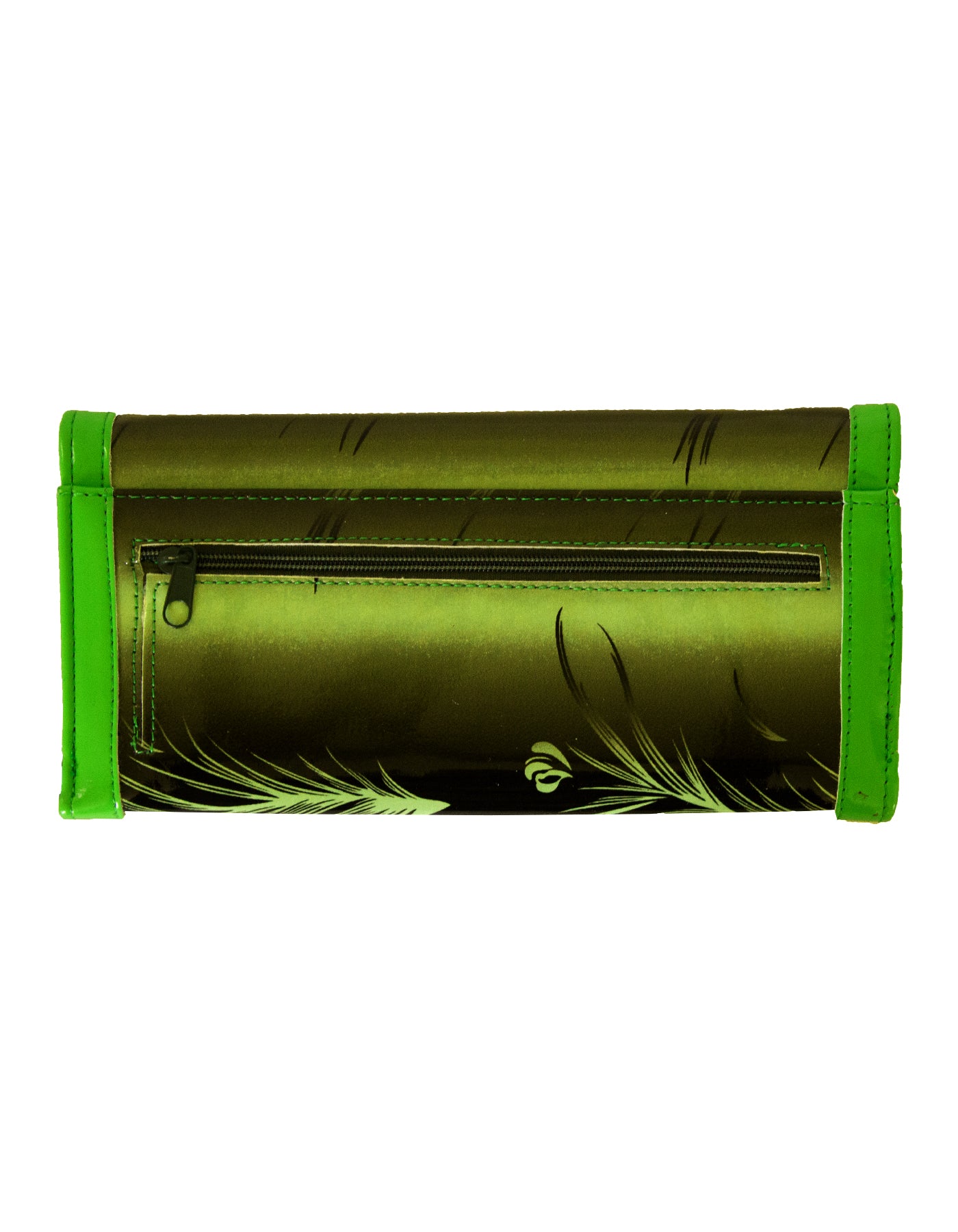 Fino 608-765 Leaf Printed Patent Faux Leather Long Card Holder Purse