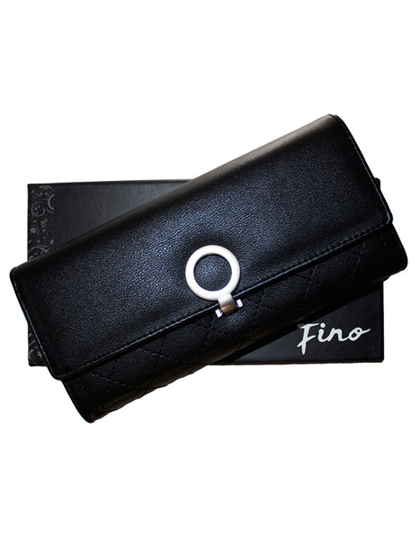 Fino 6119 Faux Leather Purse with Cell Phone Compartment Holder & Gift Box