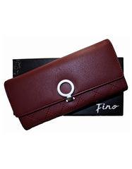 Fino 6119 Faux Leather Purse with Cell Phone Compartment Holder & Gift Box