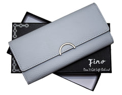 Fino 75111 Tri-Fold Faux Leather Purse with Cellphone Pouch & Box