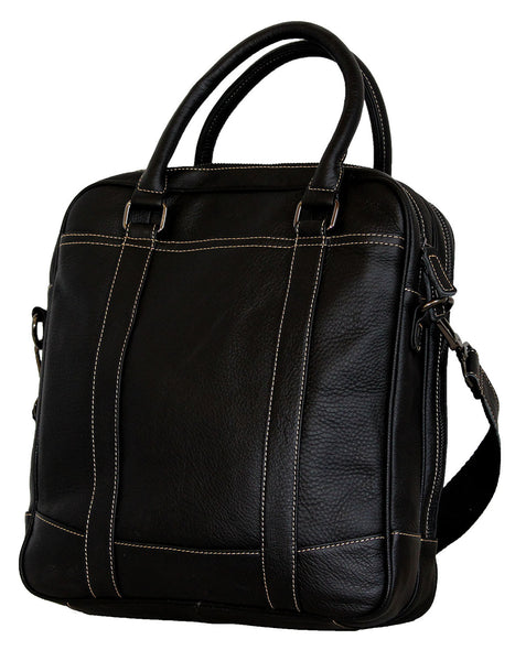 Fino 8001-3 Full Grain Genuine Leather Sling Bag - Black