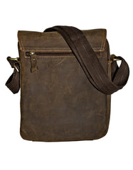 Fino 8081 Full Grain Crazy Horse tab  Genuine Leather Sling Bag - Brown