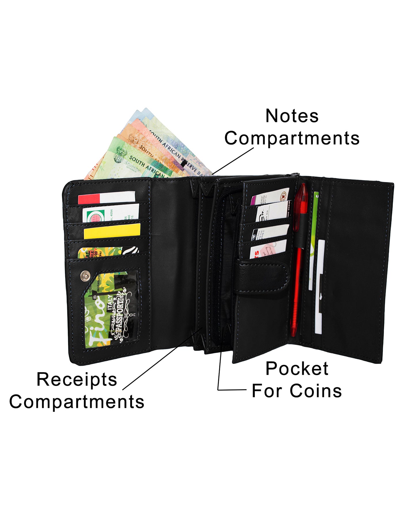 Fino 811-093 Faux Leather Metal Design Card Holder Organiser Purse