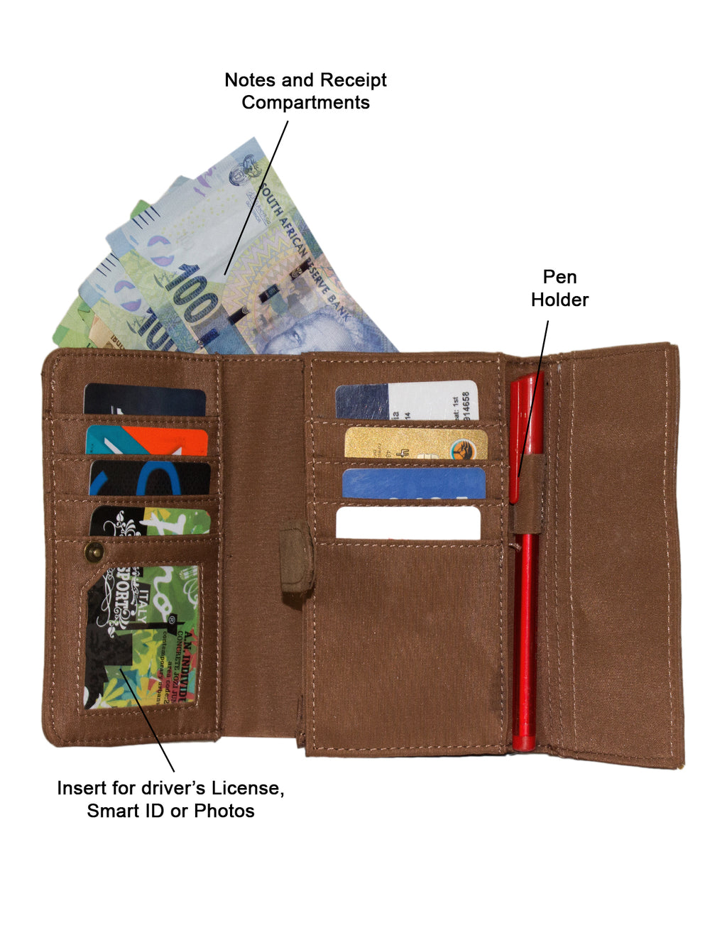 Fino 811-093 Faux Leather Metal Design Card Holder Organiser Purse