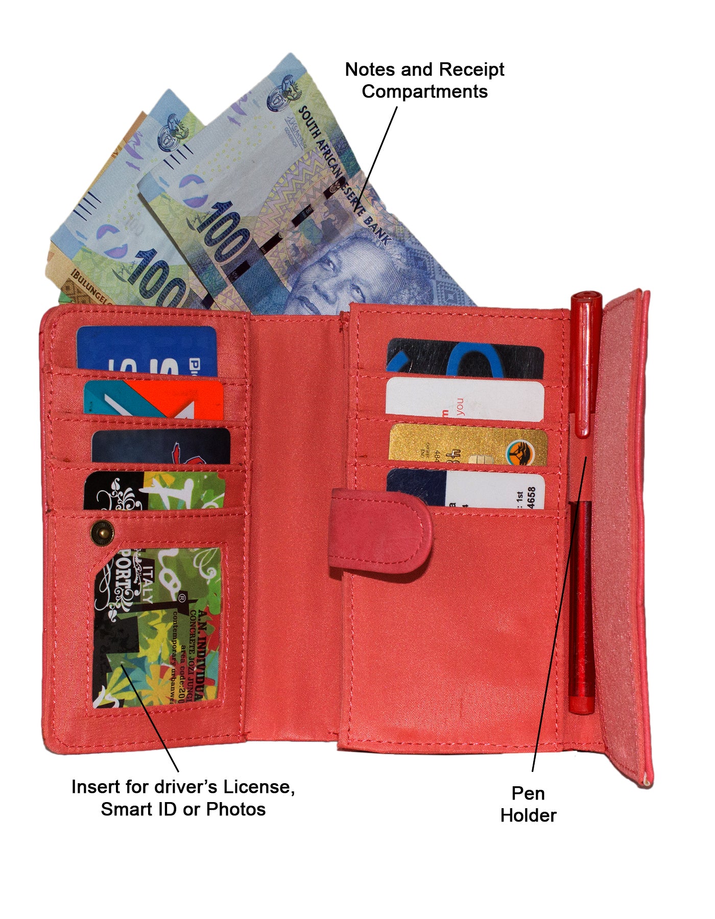 Fino 811-093 Faux Leather Metal Design Card Holder Organiser Purse