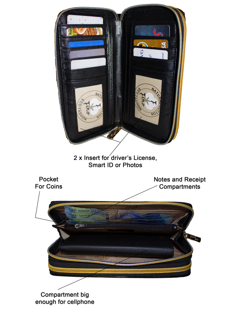 Fino 8146-798 Faux Leather Grab & Go All in 1 Purse with Cellphone Pouch