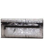 Fino 862-765 Faux Leather Printed Croc Design Long Card Holder Purse