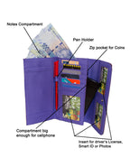 Fino 862-765 Faux Leather Printed Croc Design Long Card Holder Purse