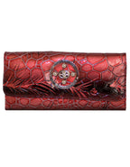 Fino 862-765 Faux Leather Printed Croc Design Long Card Holder Purse