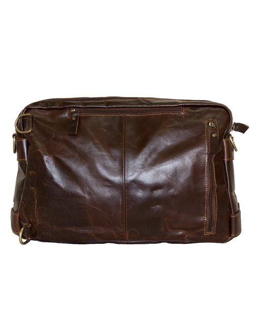 Fino 8676 Full Grain Genuine Leather 2 in1 Messenger/Backpack  Bag  - Dark Brown