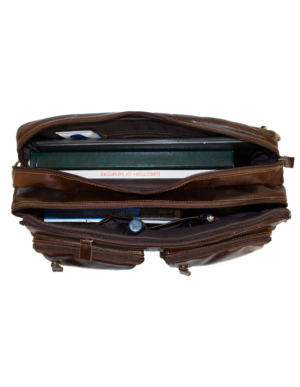 Fino 8676 Full Grain Genuine Leather 2 in1 Messenger/Backpack  Bag  - Dark Brown