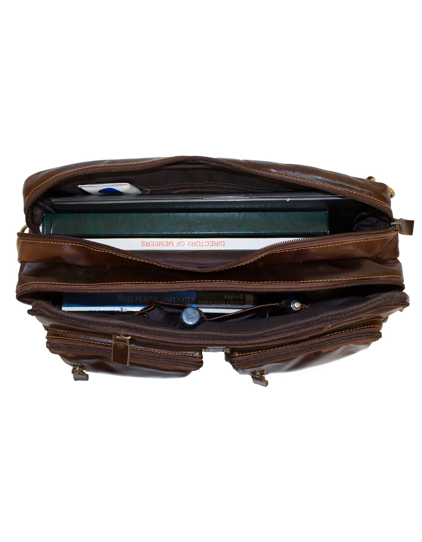 Fino 8676 Full Grain Genuine Leather 2 in1 Messenger/Backpack  Bag  - Dark Brown