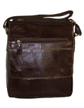 Fino 8684 Unisex Full Grain Genuine Leather Hand/Shoulder Bag - Dark Brown