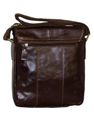 Fino 8684 Unisex Full Grain Genuine Leather Hand/Shoulder Bag - Dark Brown
