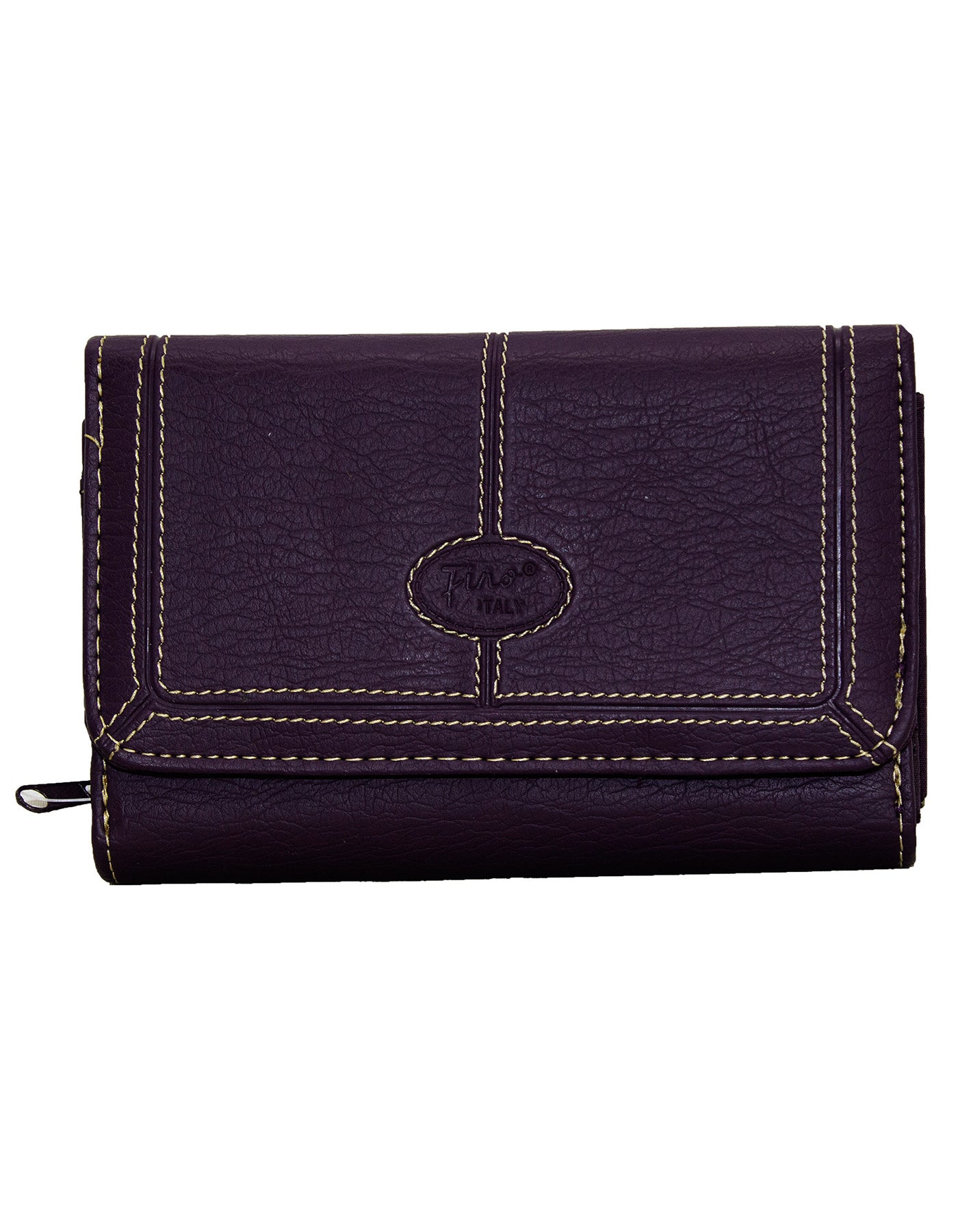 Fino 916-093 Faux Leather Neatly Stitched Designed Card Holder Purse