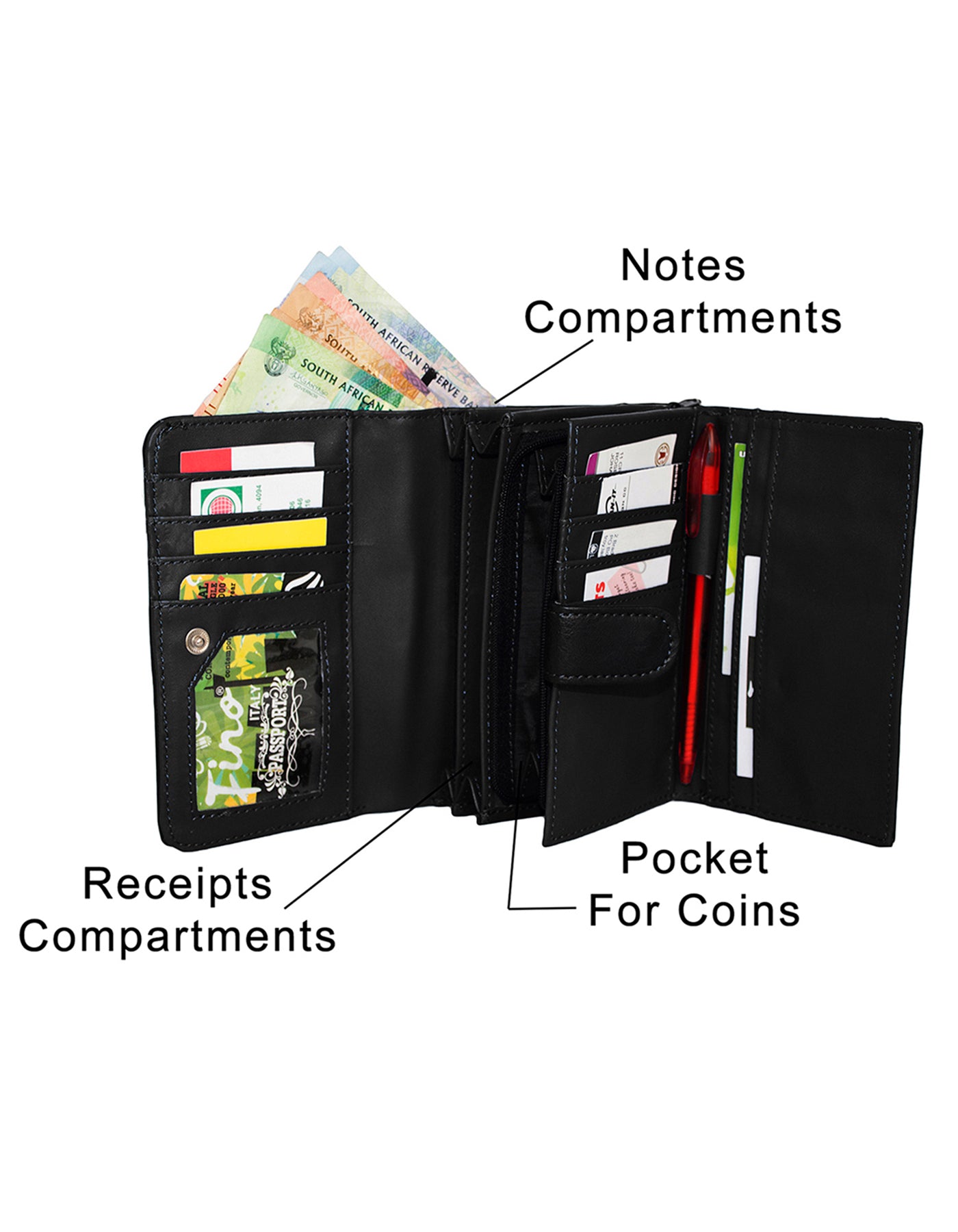Fino 33-093 Faux Leather Neatly Stitched Design Card Holder Organiser Purse