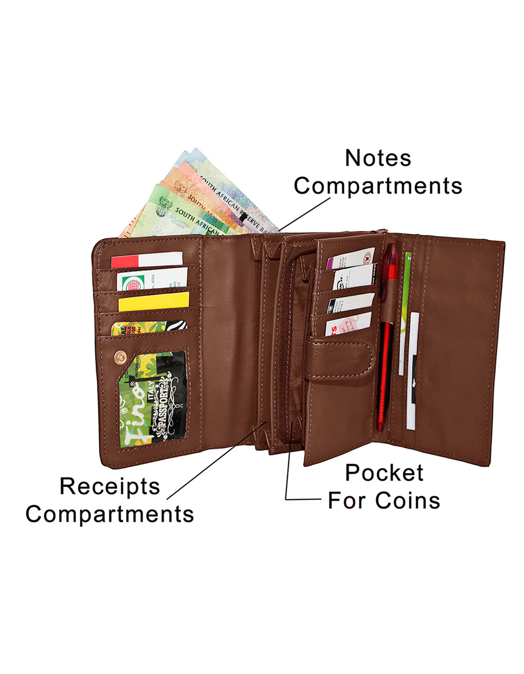 Fino 33-093 Faux Leather Neatly Stitched Design Card Holder Organiser Purse