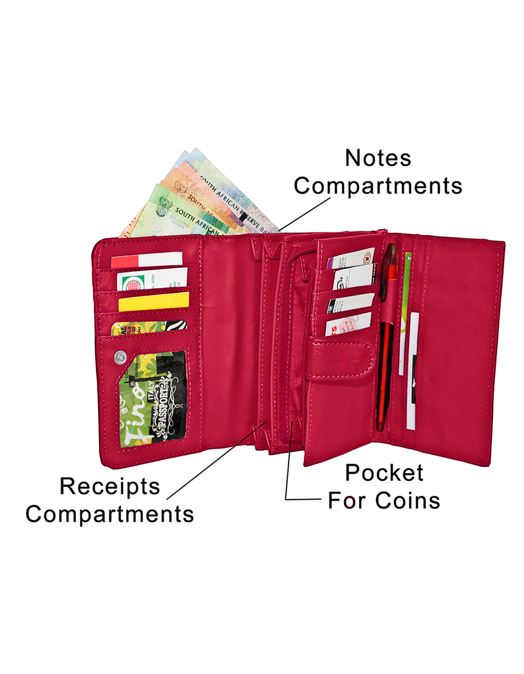 Fino 993-093 Faux Fine Pebbled Leather Card Holder Organiser Purse