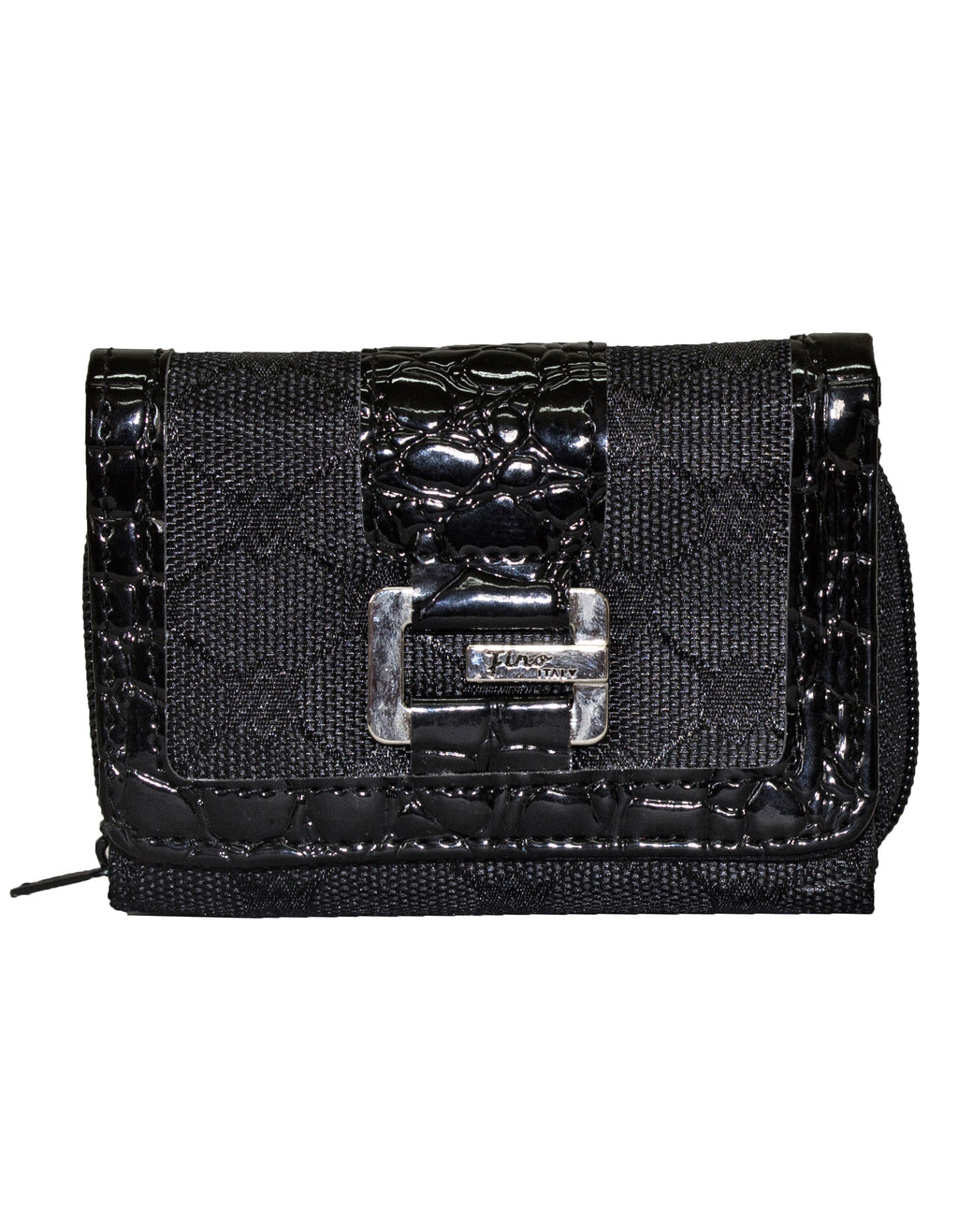 Fino A04-2015 Classic Design Compact Canvas & Faux Leather Purse