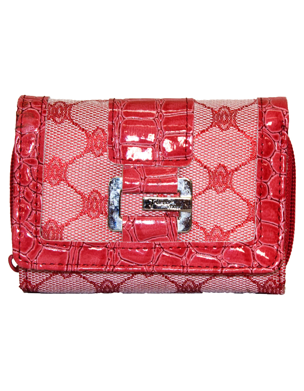 Fino A04-2015 Classic Design Compact Canvas & Faux Leather Purse