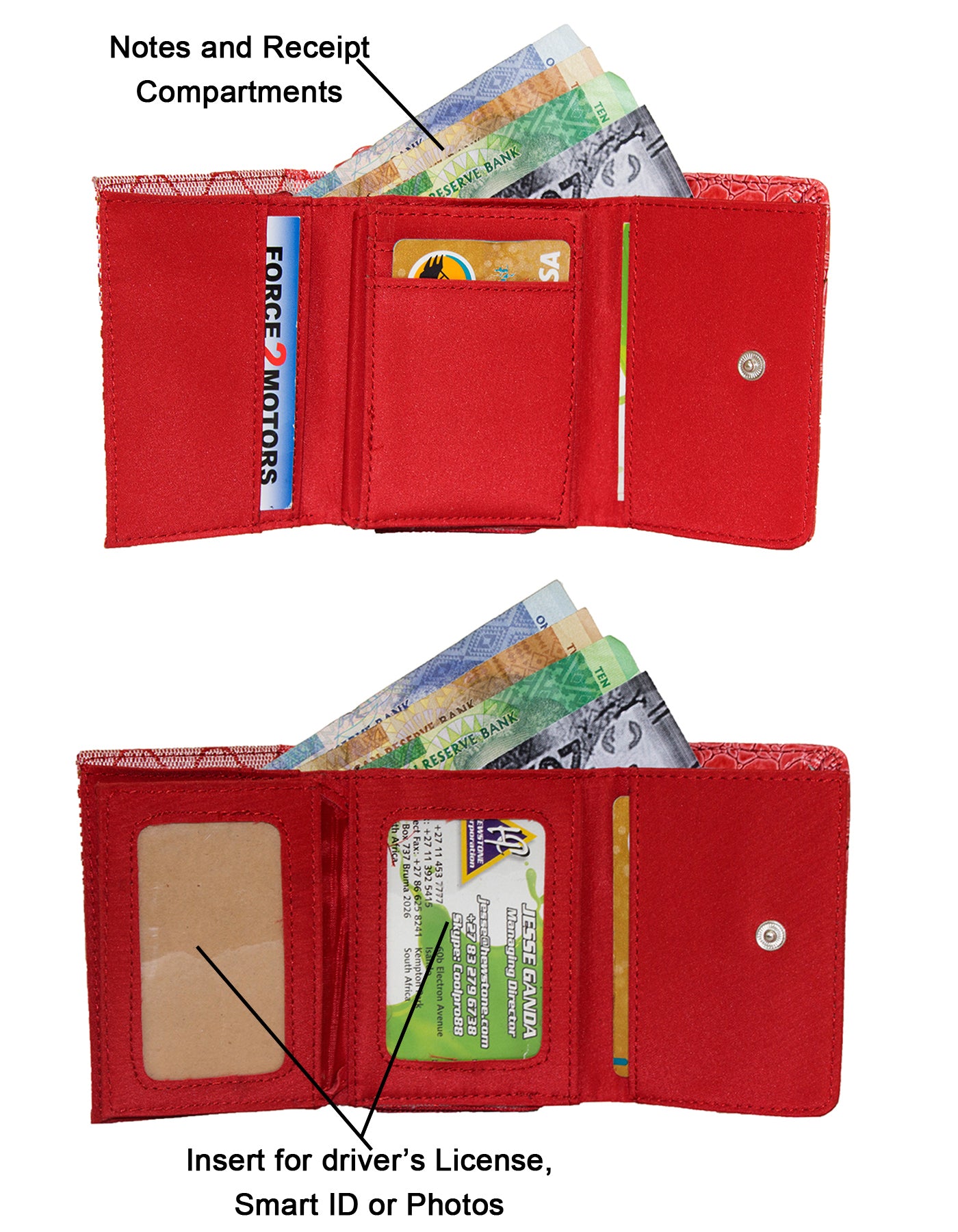 Fino A04-2015 Classic Design Compact Canvas & Faux Leather Purse