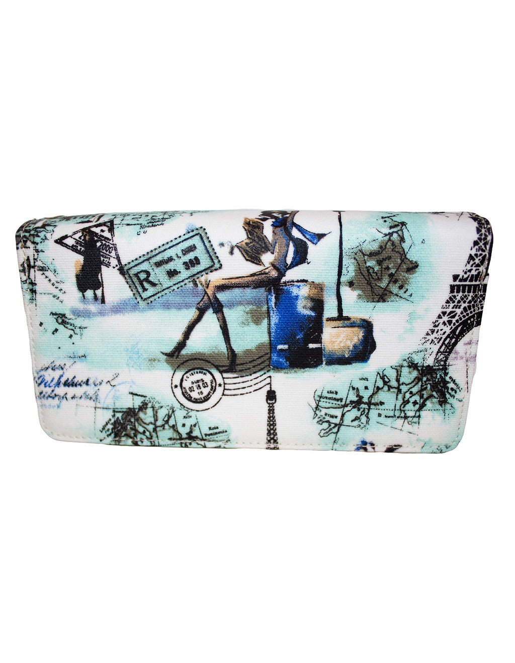 Fino A69-1409 Faux Leather Stylish Paris Street Design Purse